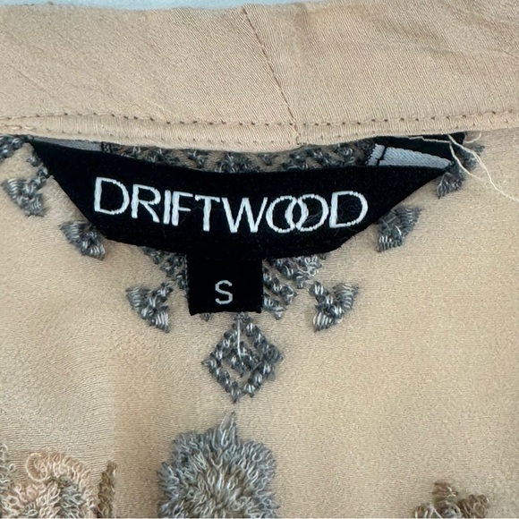 Driftwood Joelle Peach Embroidered Open Front Topper Cardigan Boho Peasant Small - Picture 14 of 16